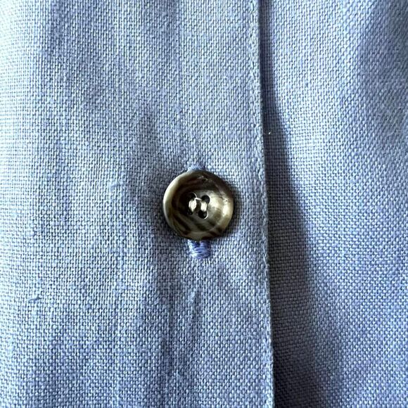 vintage lavender linen midi skirt with button front and pockets - Picture 4 of 7